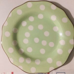 Paula Deen Dot Crazy Green Polka Dot Scalloped Salad Plate 9.25"
